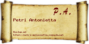 Petri Antonietta névjegykártya